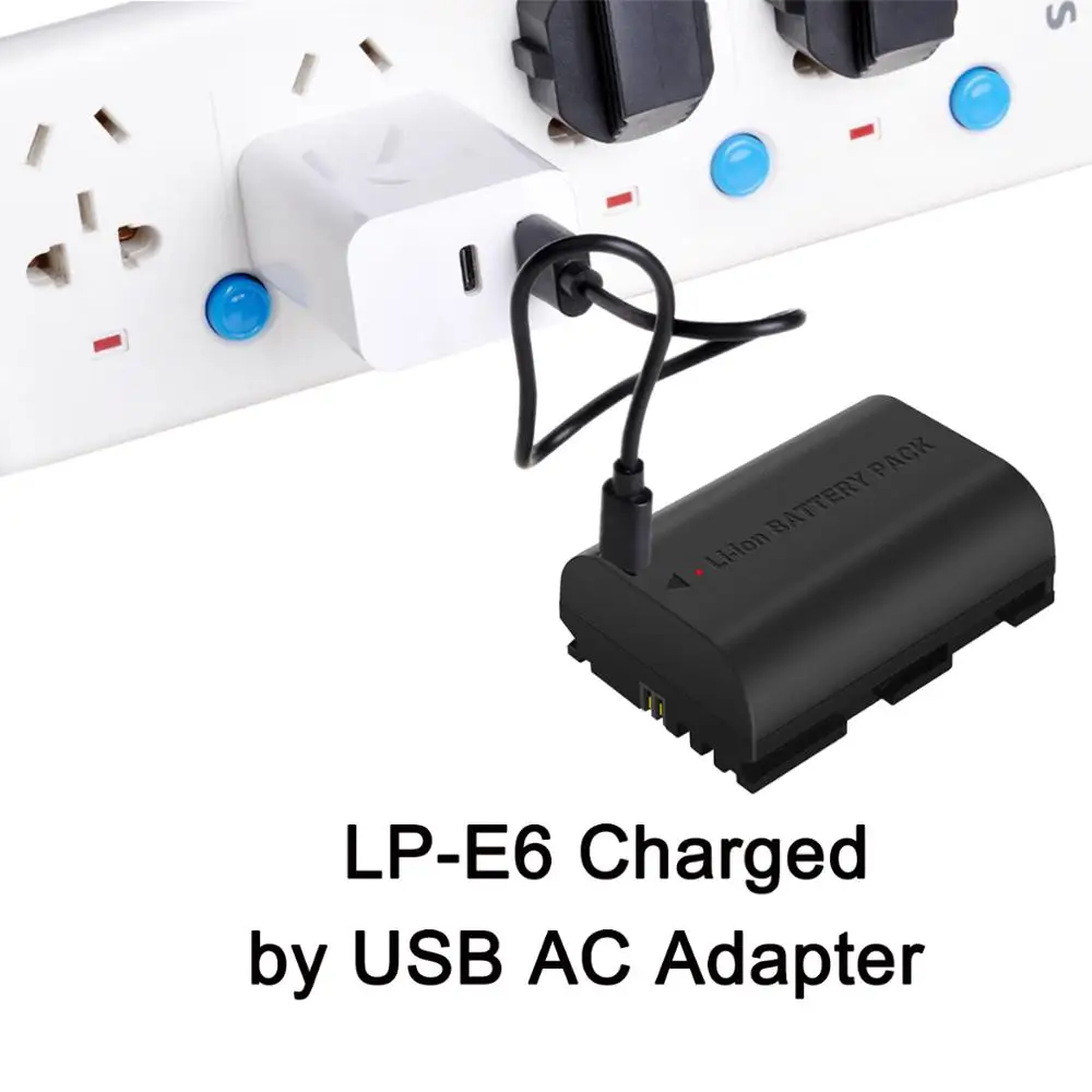 2650 мА/ч USB Выход LP E6 LPE6 E6N Батарея для Canon 5D Mark II III 7D 60D EOS 6D 70D 80D 5DS R S|Цифровые