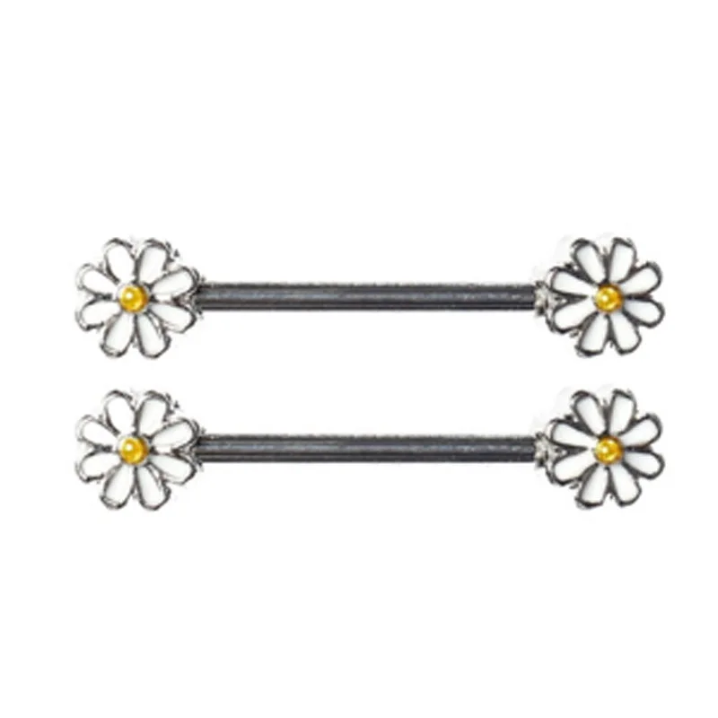 1 шт. Опаловый драгоценный камень Панк Маргаритка штанга для сосков пирсинг