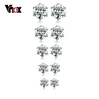 vnox bling studs earrings round cut cubic zirconia stainless steel 3 7mm 5pairs earrings set for women men brincos
