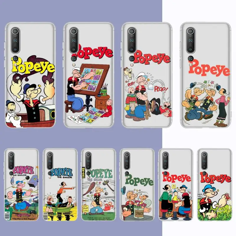 

Retro Cartoon Illustration Po Pe Ye Spinach Phone Case For Redmi Note 5 7 8 9 10 A K20 pro max lite for Xiaomi 10pro 10T