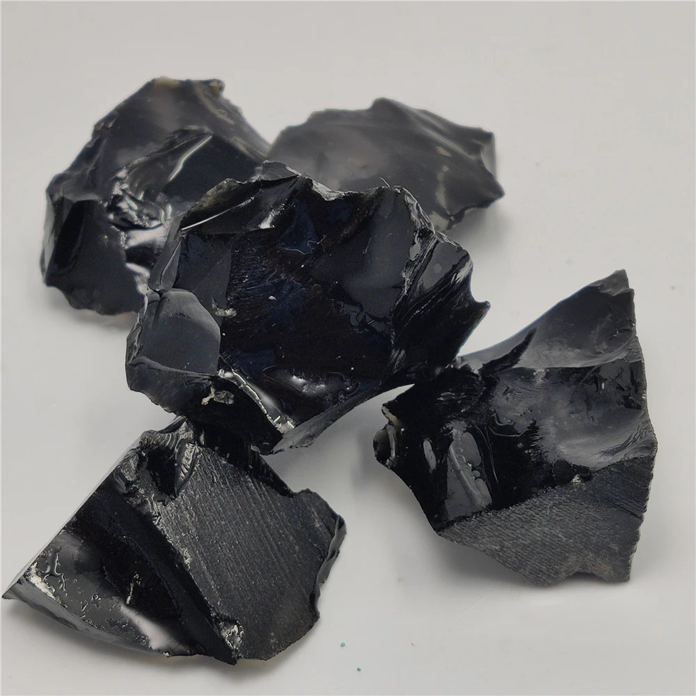 

500g 1000g 2-5cm Natural Obsidian Decorative Marbles Fish Aquatic Pet Supplies Feng Shui Black Obsidian Real Stone