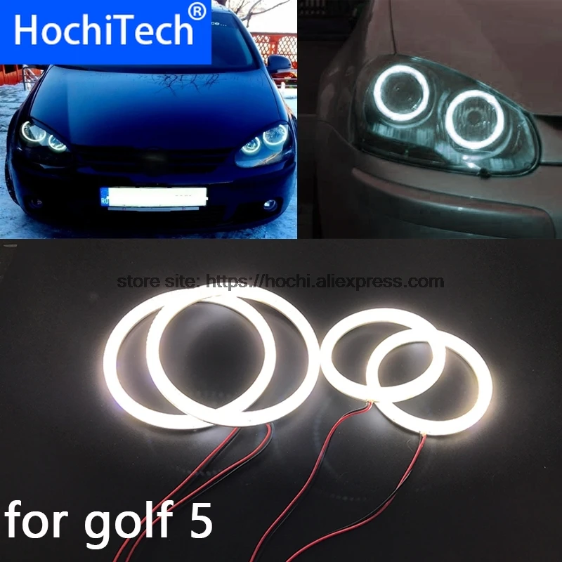 Отличный SMD 5050 светодиодный Белый Фар halo angel demon eyes Комплект для Volkswagen VW Golf 5 V MK5 2003