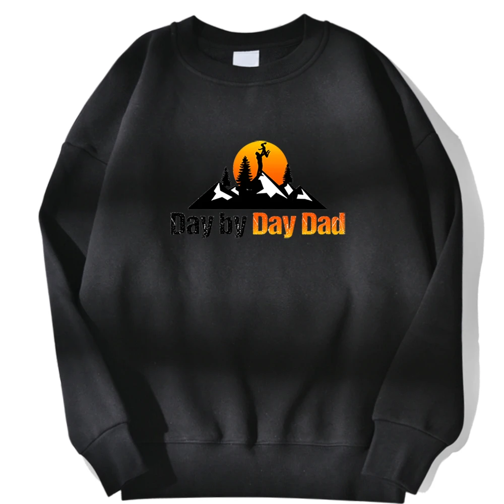 

Sweatshirt Landscape In The Sunset Text Day By Day Dad Fun Sweatshirts Male Warm Retro Hoodies Man Punk High Quality Hoodie Men