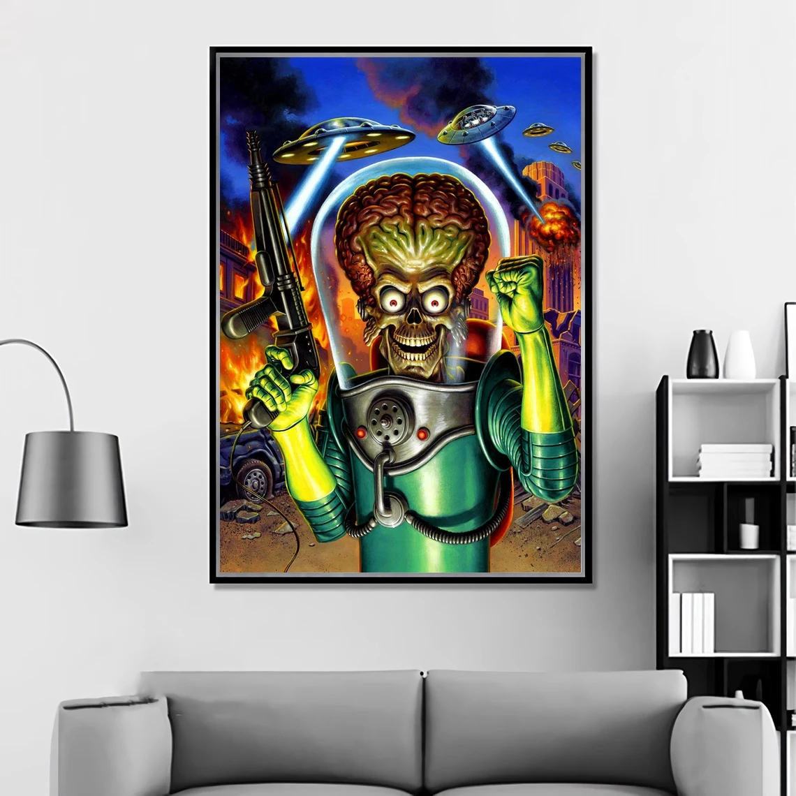 Атаки на Марса! (1996) плакат из комиксов научной фантастики фильм Тим Бёртон