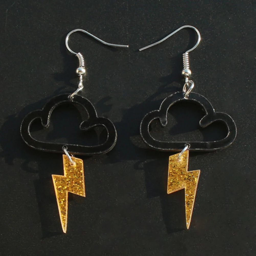 Модные серьги новые акриловые милые в форме облака с молнией Лидер продаж