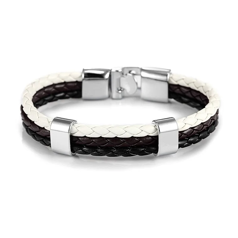 Европейские и американские популярные простой кожаный браслет сплетенный