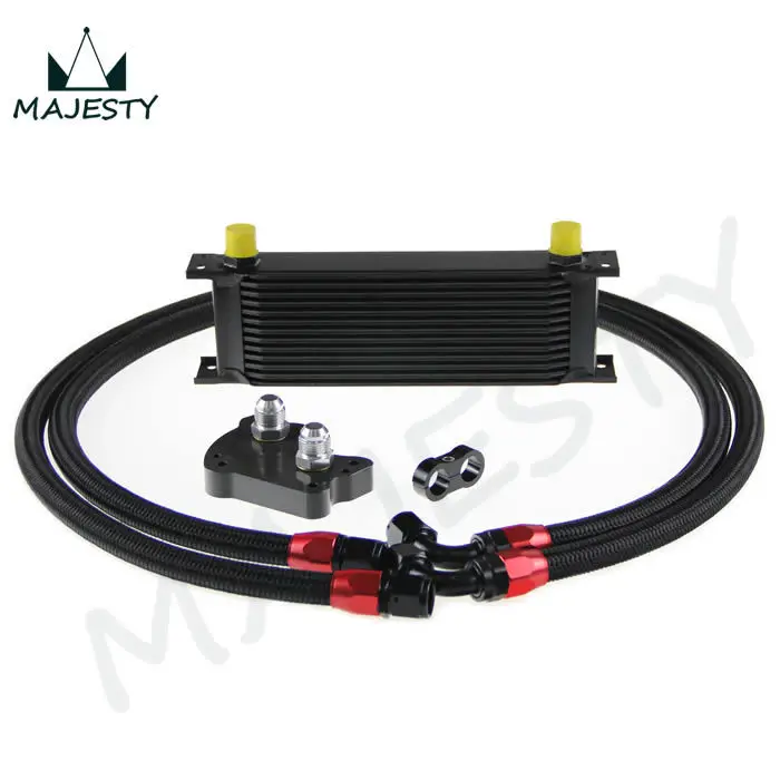 

FOR BMW MINI COOPER S SUPERCHARGER R53 13 row ENGINE OIL COOLER KIT BLACK