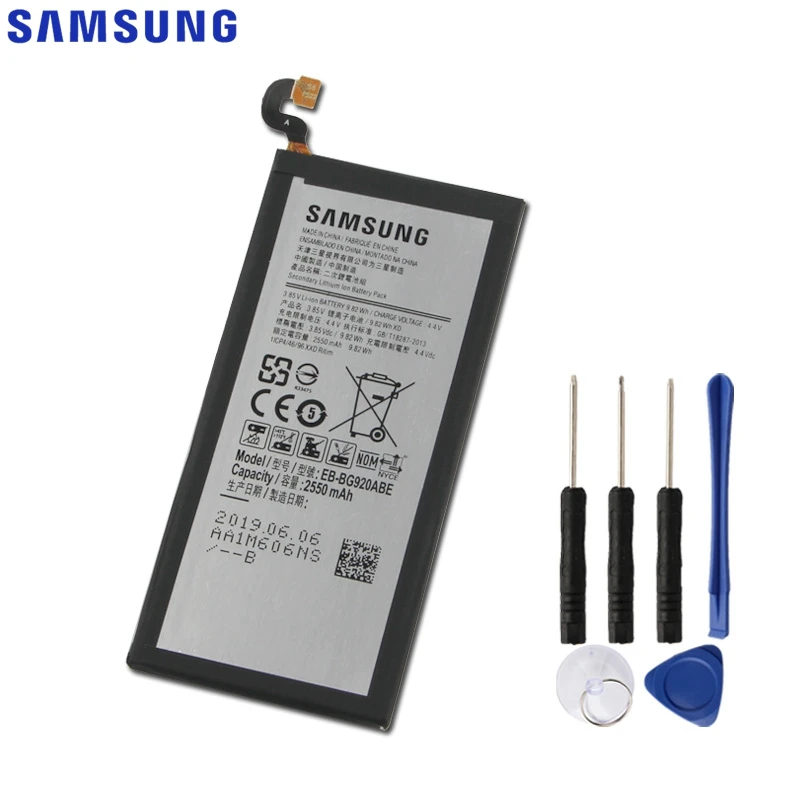 

Аккумулятор Samsung EB-BG920ABE для Samsung GALAXY S6, G920, G920A, G920V, G920T EB-BG920ABA, 2550 мА · ч
