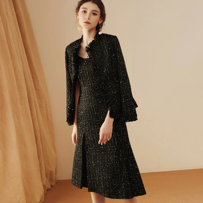Max Spri 2020 новая коллекция для Chanelstyle Женский комплект из двух предметов твидовая