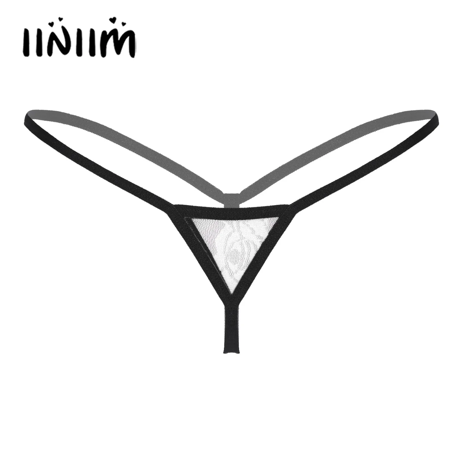

Сексуальное женское мини нижнее белье, прозрачные кружевные микро стринги, стринги, трусы для секса с низкой талией, эластичный пояс, трусик...