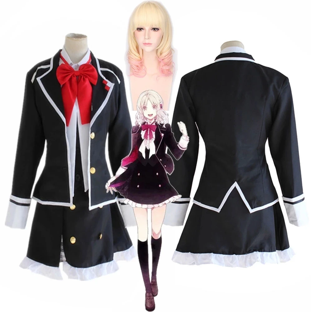 

Komori Yui Cosplay Anime DIABOLIK LOVERS Costumes Halloween Carnival Women Uniforms Komori Yui Full Set School Uniforms Wig