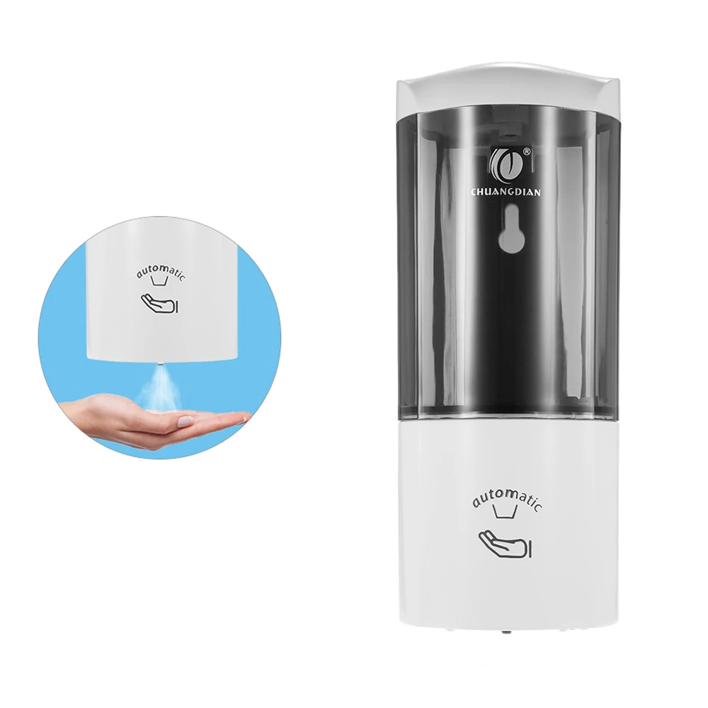 

CHUANGDIAN Spray Type 500ml Touchless Soap Dispensers Wall-mounted Automatic Soap Dispenser with IR Sensor Rinse-free Sanitizer