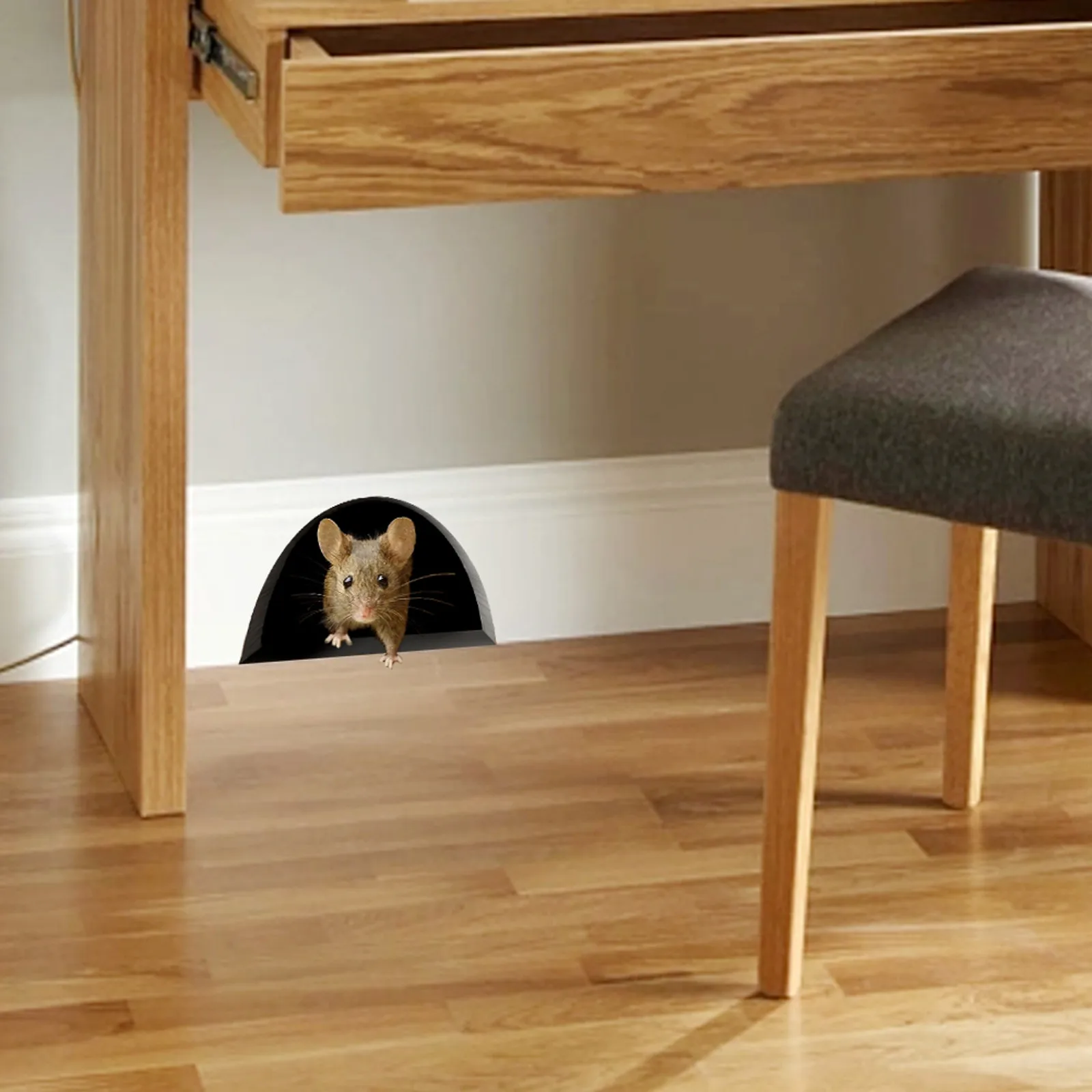 Стены Sticke Мышь в отверстие Наклейки на стены 3d креативная наклейка с отверстием