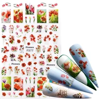 1 pc mix flower nail stickers butterfly 3d adhesive sliders wraps tips charm art manicure decorations