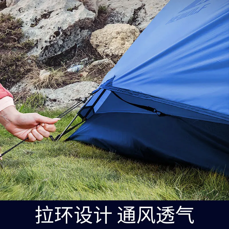 Günstig Hewolf Outdoor Camping Camp 2-4Persons Silikon Zelt Professionelle Ausrüstung Feld Doppel-schicht Regen-proof Aluminium PoleTent