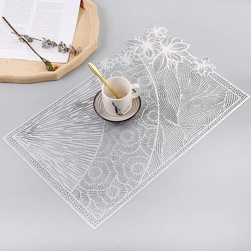 Portable Great Non-slip Flower Heat Insulation Table Mat PVC Cup Coasters Ornamental for Plate | Дом и сад