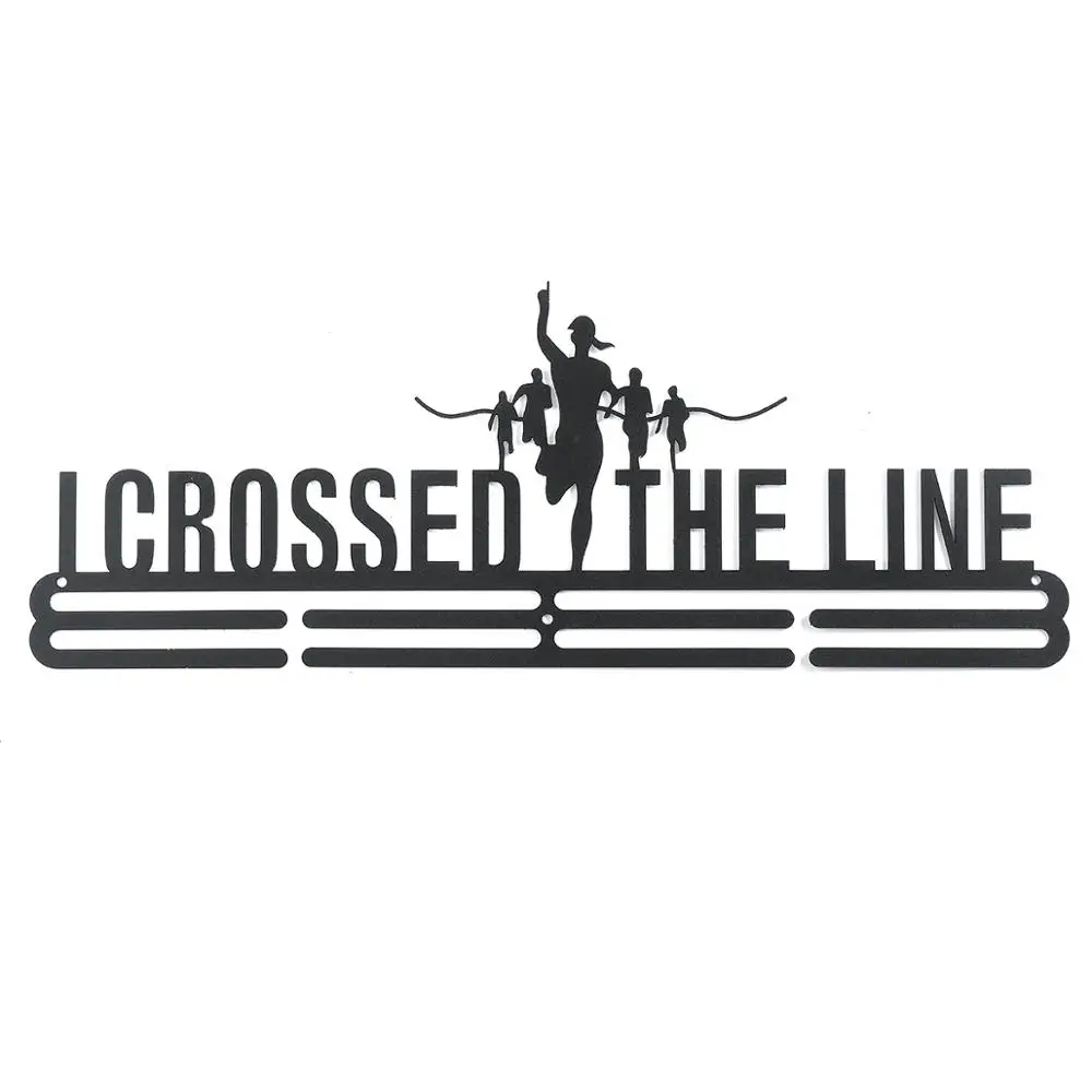 I Crossed The Line Нержавеющая сталь медаль Вешалка медаль держатель дисплей стойка Бег Плавание гимнастика марафоны велосипед Спорт медаль подарок украшение - Цвет: I Crossed The Line