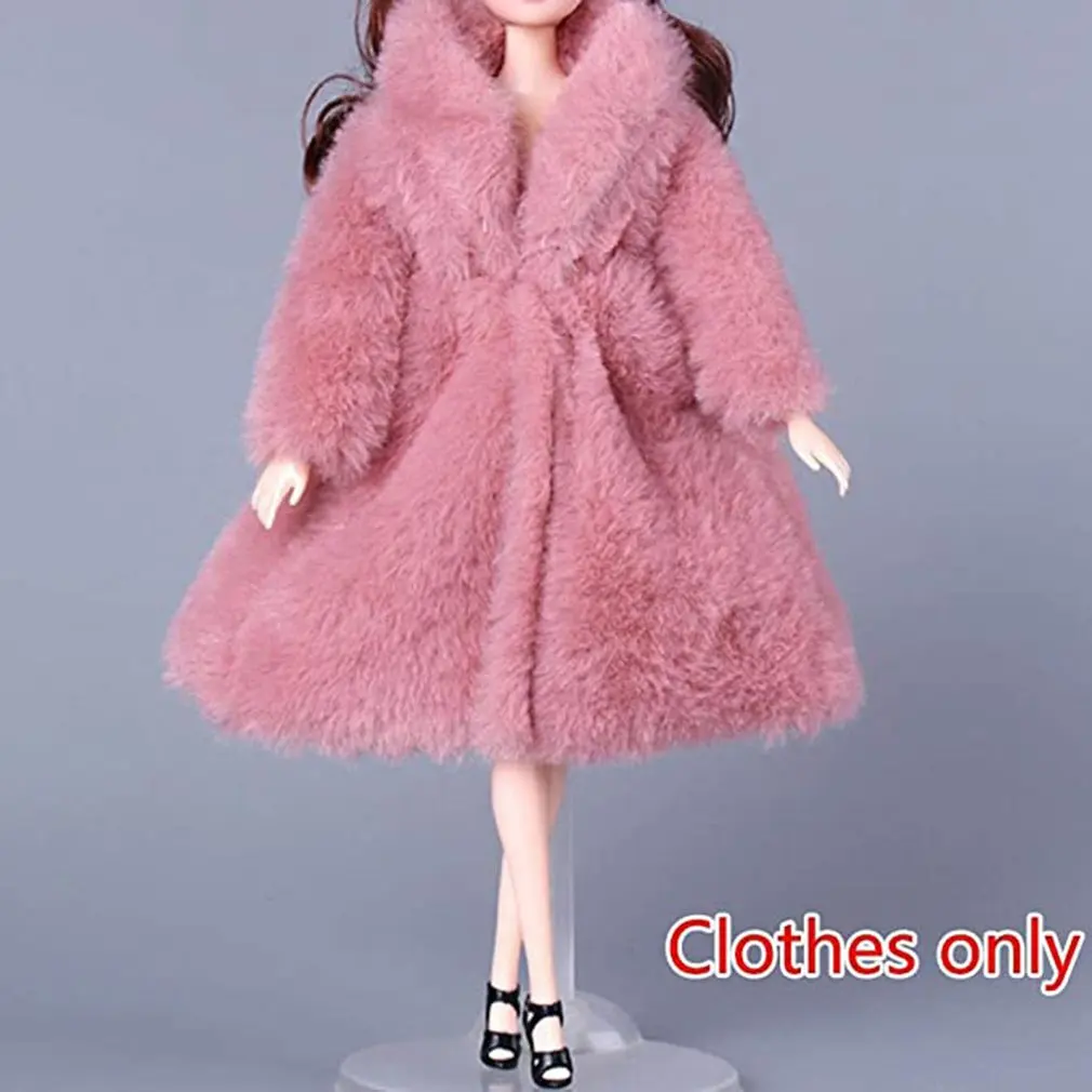 

4pcs/set Coat for 30cm Doll Multicolor Long Sleeve Soft Fur Coat Top Winter Warm Casual Wear Accessories Clothes Kids Toy
