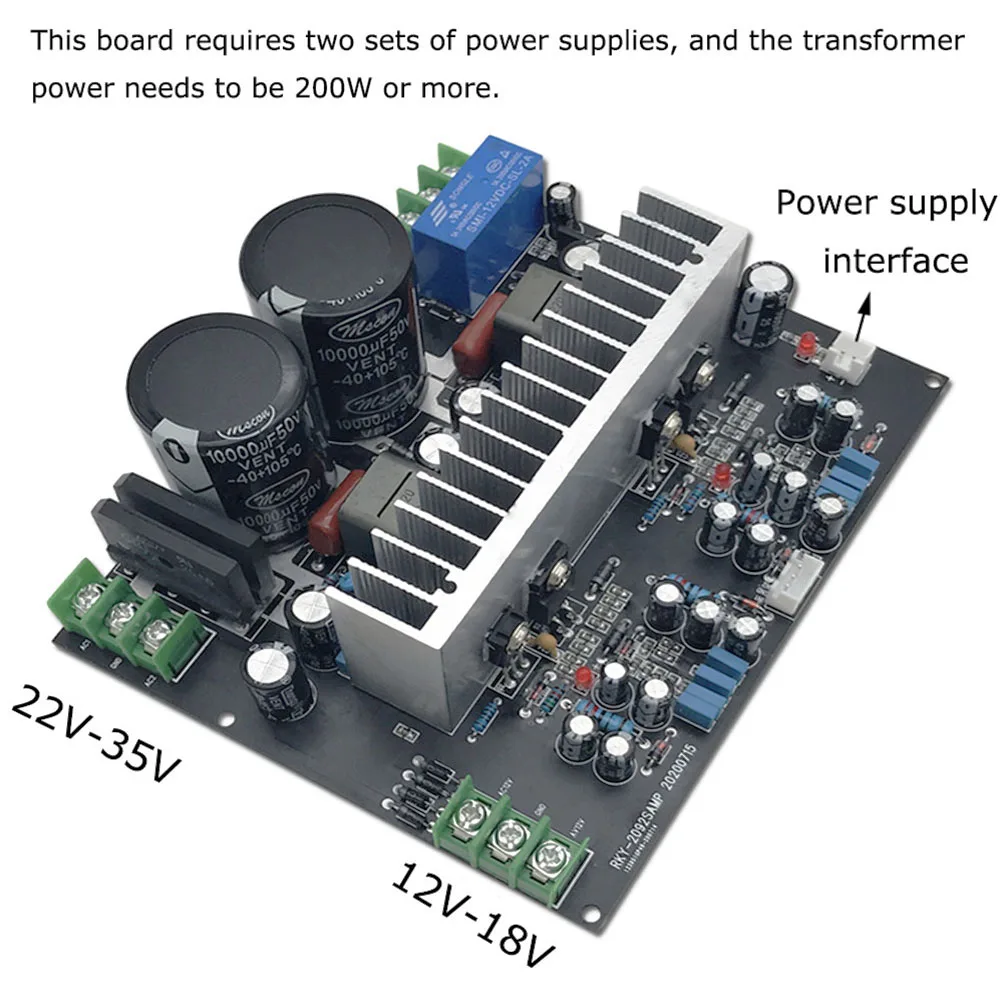 

S2092S+FI4019HG High-power Class D Digital Audio Field Effect Tube Enthusiast Hifi Power Amplifier Finished Board 200W 2*200W