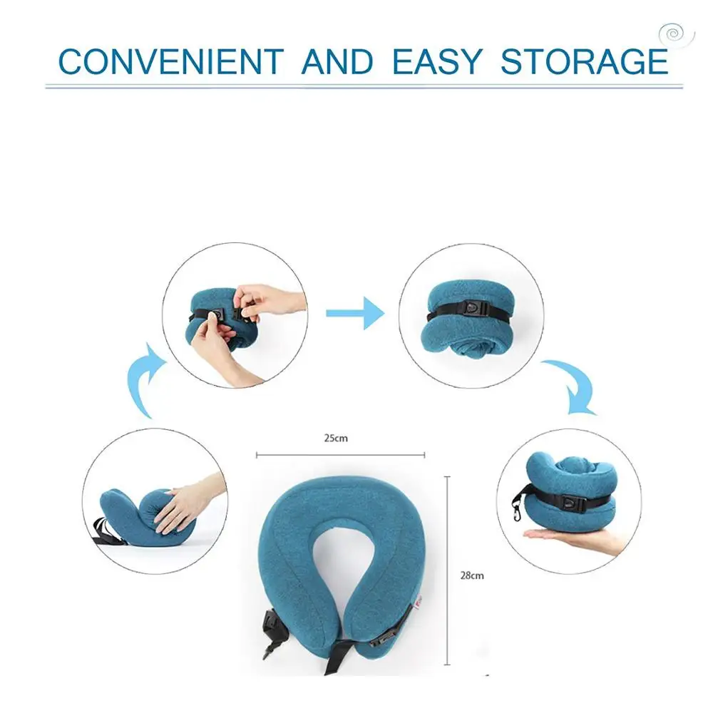 Двойная Ткань u-образная Подушка портативная пена памяти Удобная дорожная