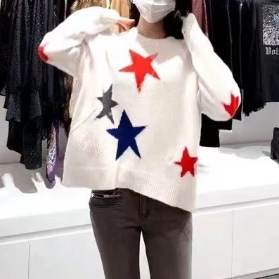 

Женский свитер, 2021 шерстяной кашемировый свитер для работы в тяжелой промышленности, шерстяной свитер с пятиконечной звездой