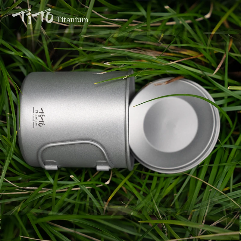 Портативная Ультралегкая чашка Тито из титана однослойная кружка с вытяжной