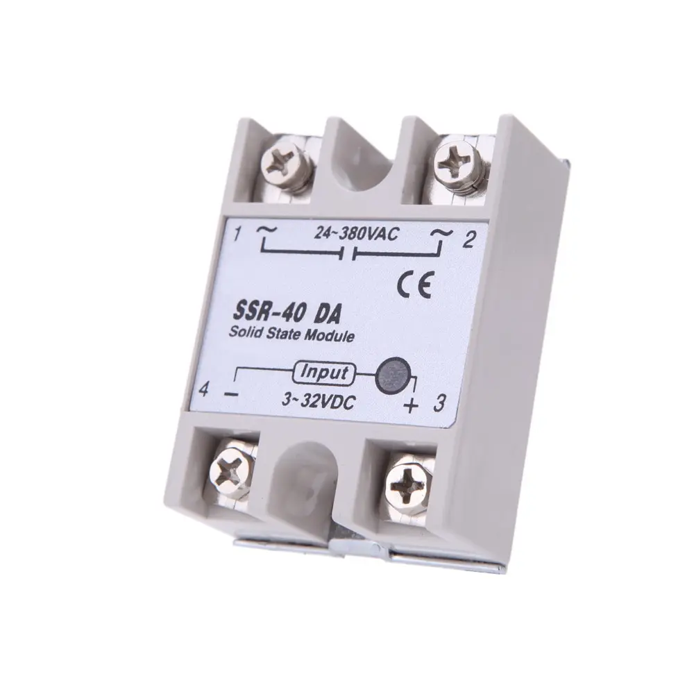 SSR-40 DA твердотельный релейный модуль 40A 24 V-380 V для PID температурного контроллера