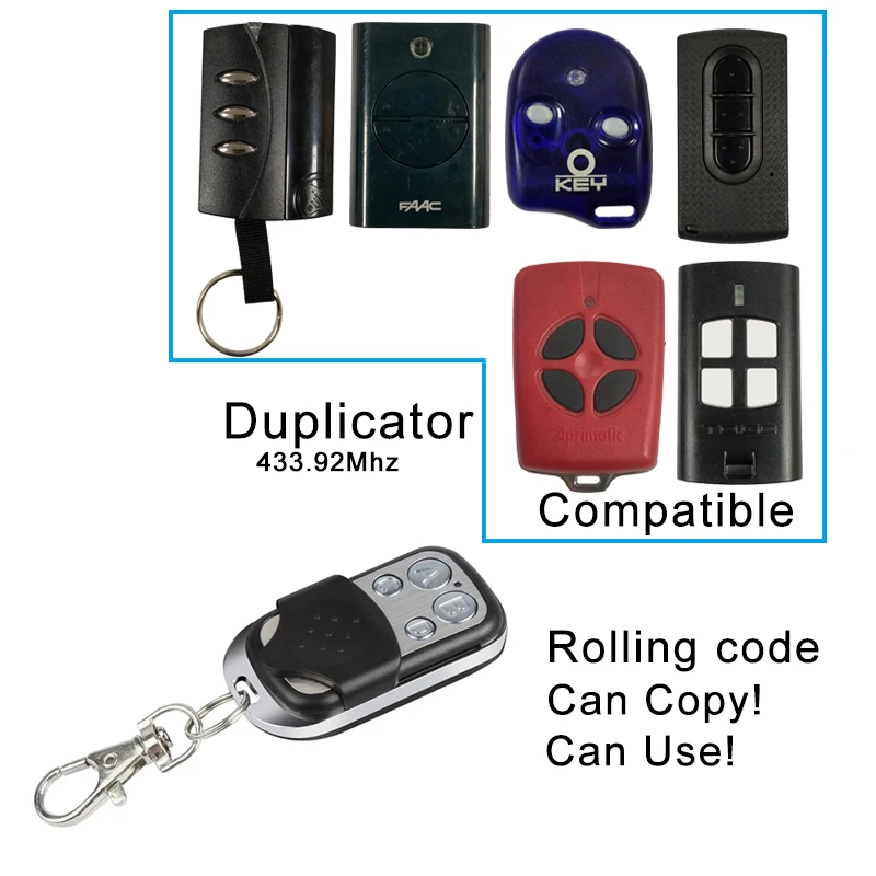 

QIACHIP Universal Remote Control 433Mhz Key Fob Duplicator DOORHAN Transmitter Clone Cloning Code Car Key Garage Gate Door