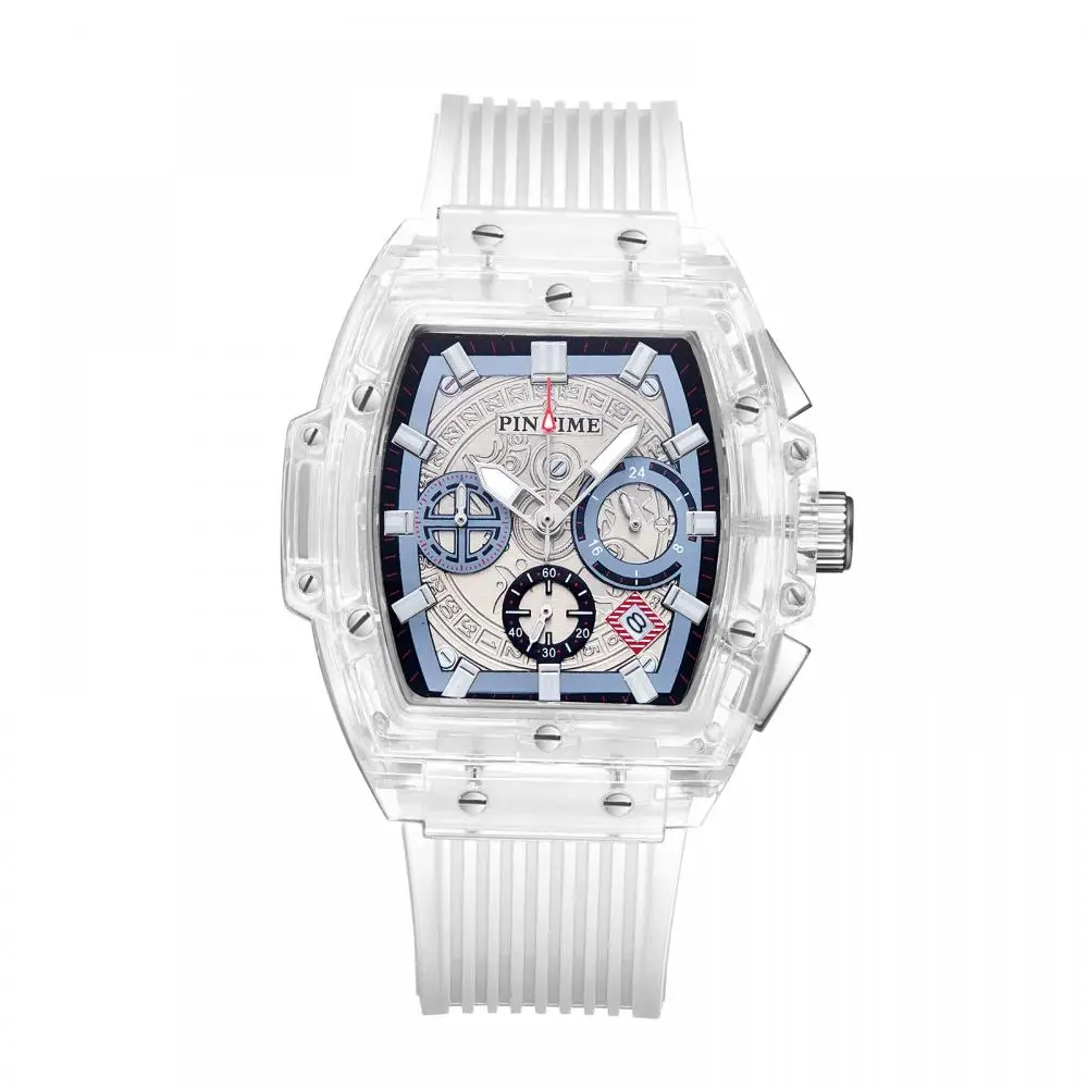 Часы мужские и женские PINTIME многофункциональные светящиеся с силиконовым