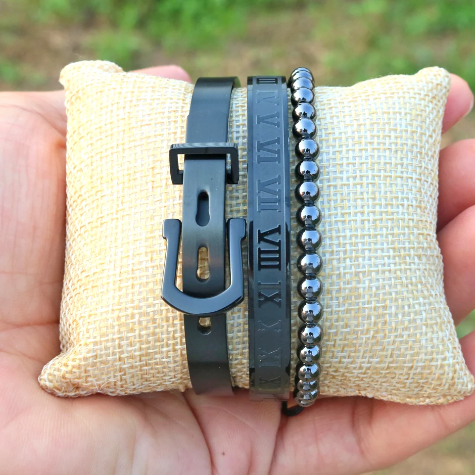 3 шт./компл. Одежда высшего качества браслет в виде ремня с пряжкой для мужчин