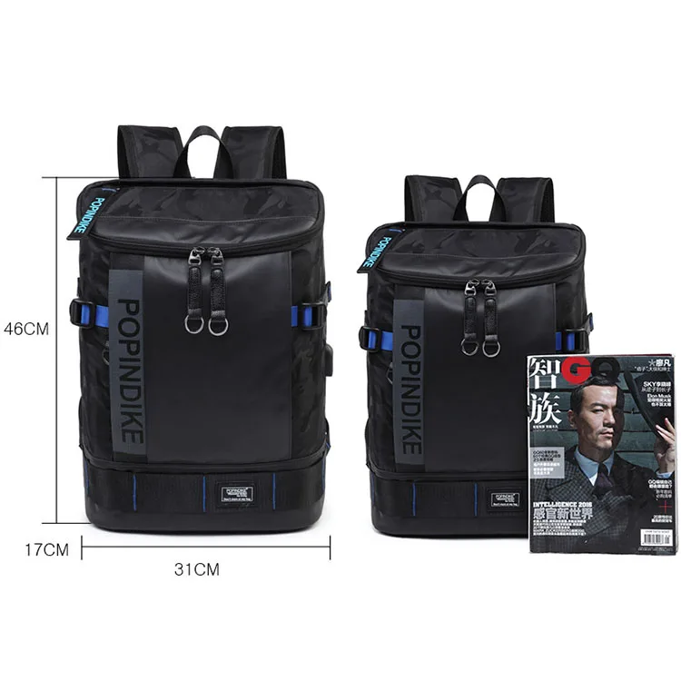 Высококачественный Оксфордский USB рюкзак для ноутбука мужчин школьный