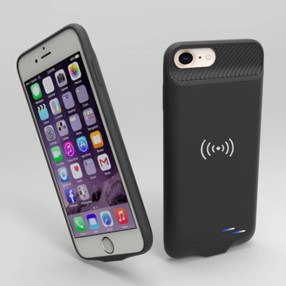 

2020 5000 mah Power Bank For iPhone 6 78 plus Battery Charger Case Wireless Charging Audio Output Soft Silicone
