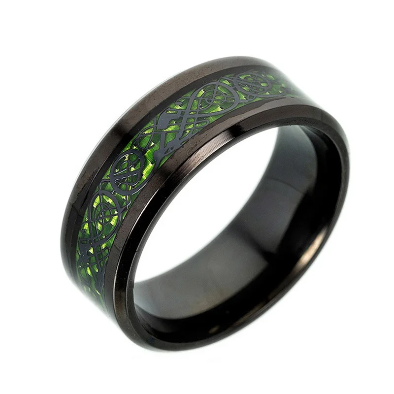Мужские кольца из углеродного волокна черные резные дизайнерские китайские с