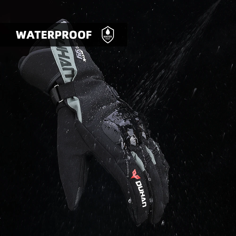 Мотоциклетные перчатки с подогревом зимние теплые лыжные сенсорные