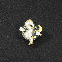 japanese anime spirited away brooch metal white dragon dripping oil enamel fashion star moon personality badge jewelry