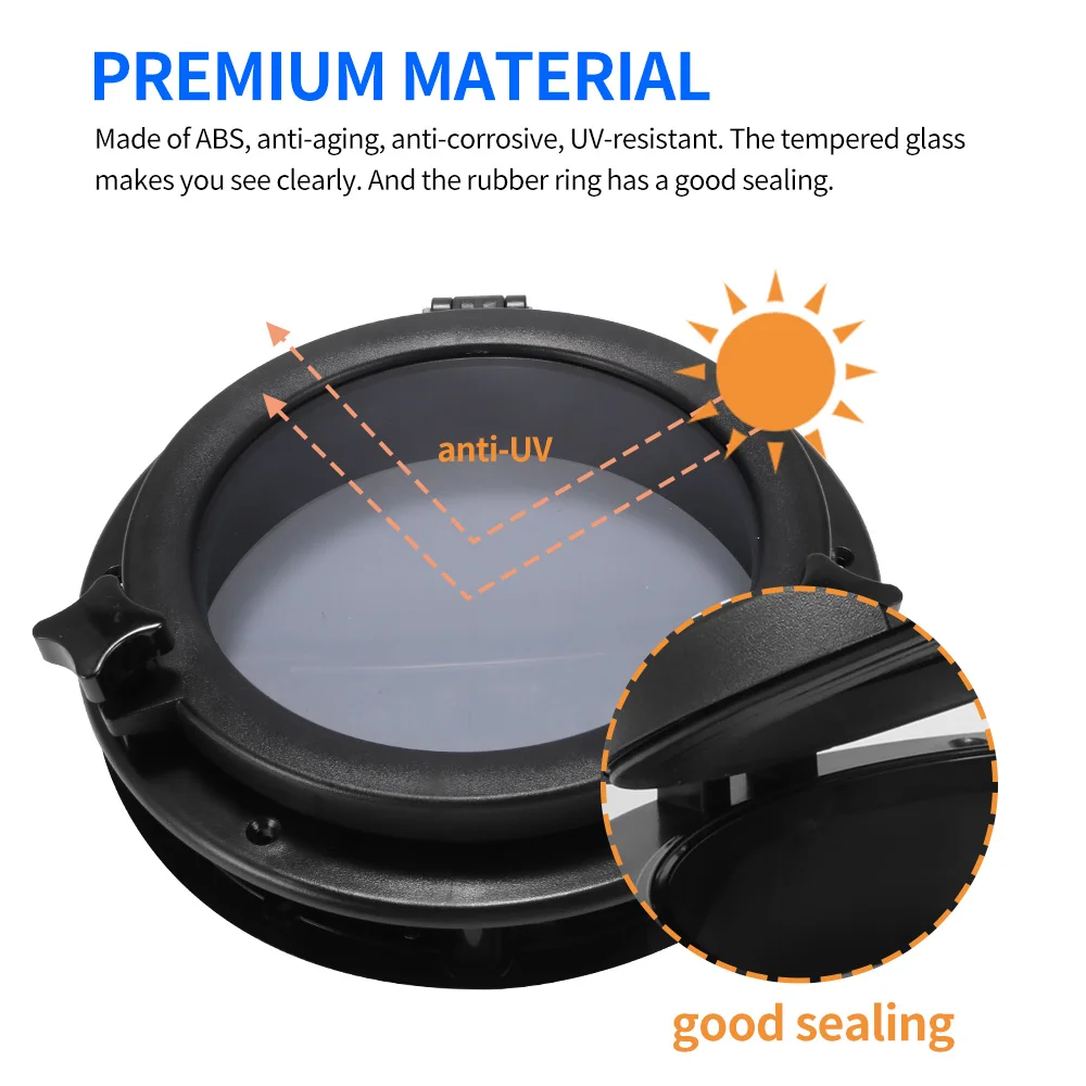 

Window Anti-Aging Ship Porthole Porthole Multifunctional Round Hatch Port 265mm / 10.41inch Open Easy To Open Porthole Window