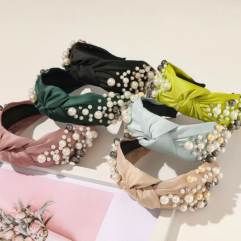 

Полный искусственный большой жемчуг атласный высокий качественное оголовье сатин с узлами головной убор из полиэстера аксессуары для танц...