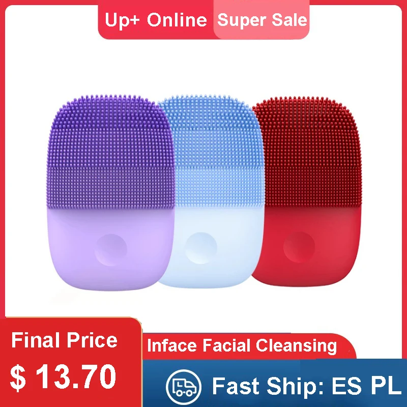 

Original Inface Sonic Facial Cleansing Brushes Silicone Electric Face Massage IPX 7 Waterproof USB Charging Portable Cleanser