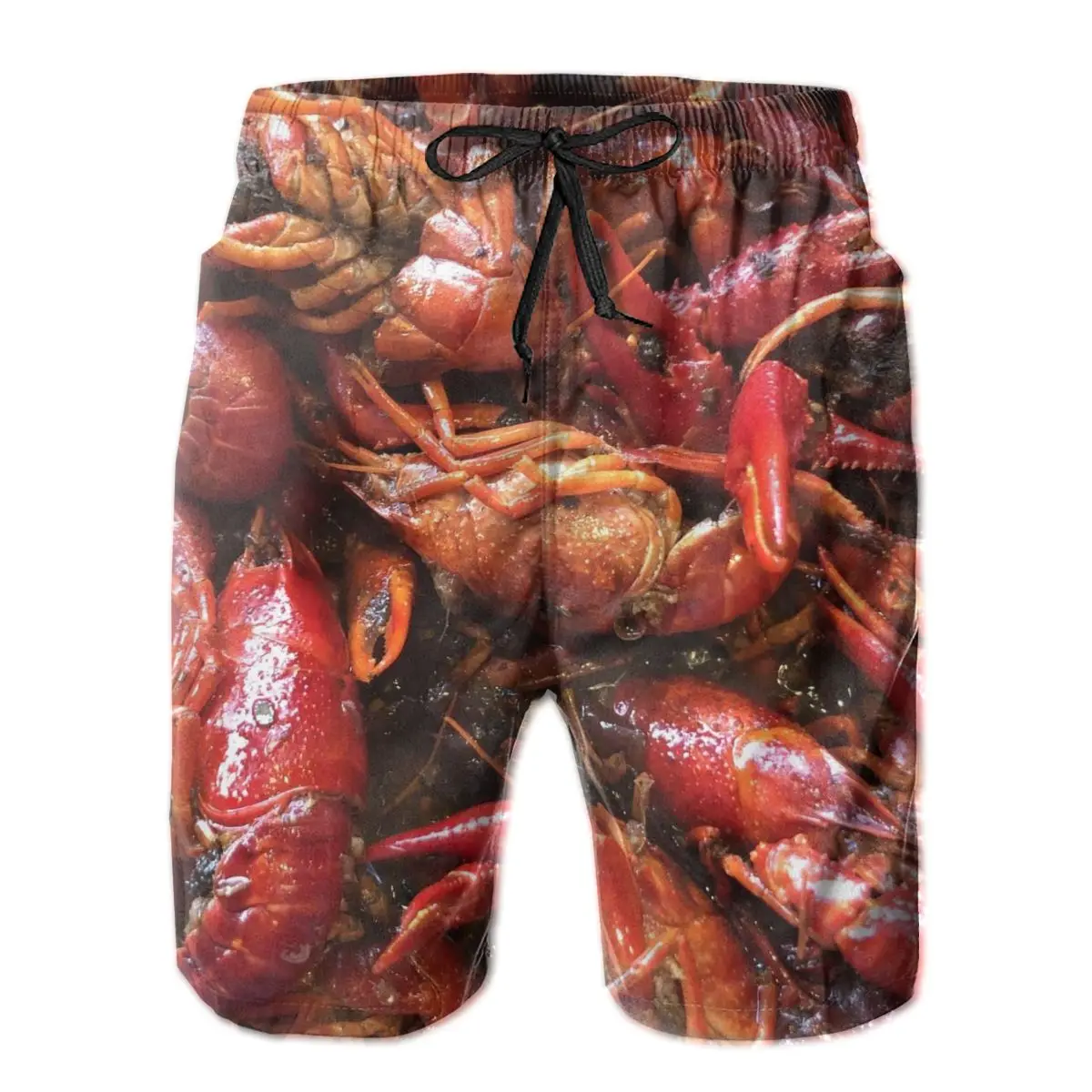 

Beach Breathable Quick Dry Funny Novelty basketball Crayfish Seafood Male Shorts