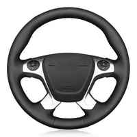 car steering wheel cover soft black artificial leather for ford transit connect tourneo custom grand tourneo connect 2014 2020