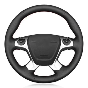 car steering wheel cover soft black artificial leather for ford transit connect tourneo custom grand tourneo connect 2014 2020 free global shipping