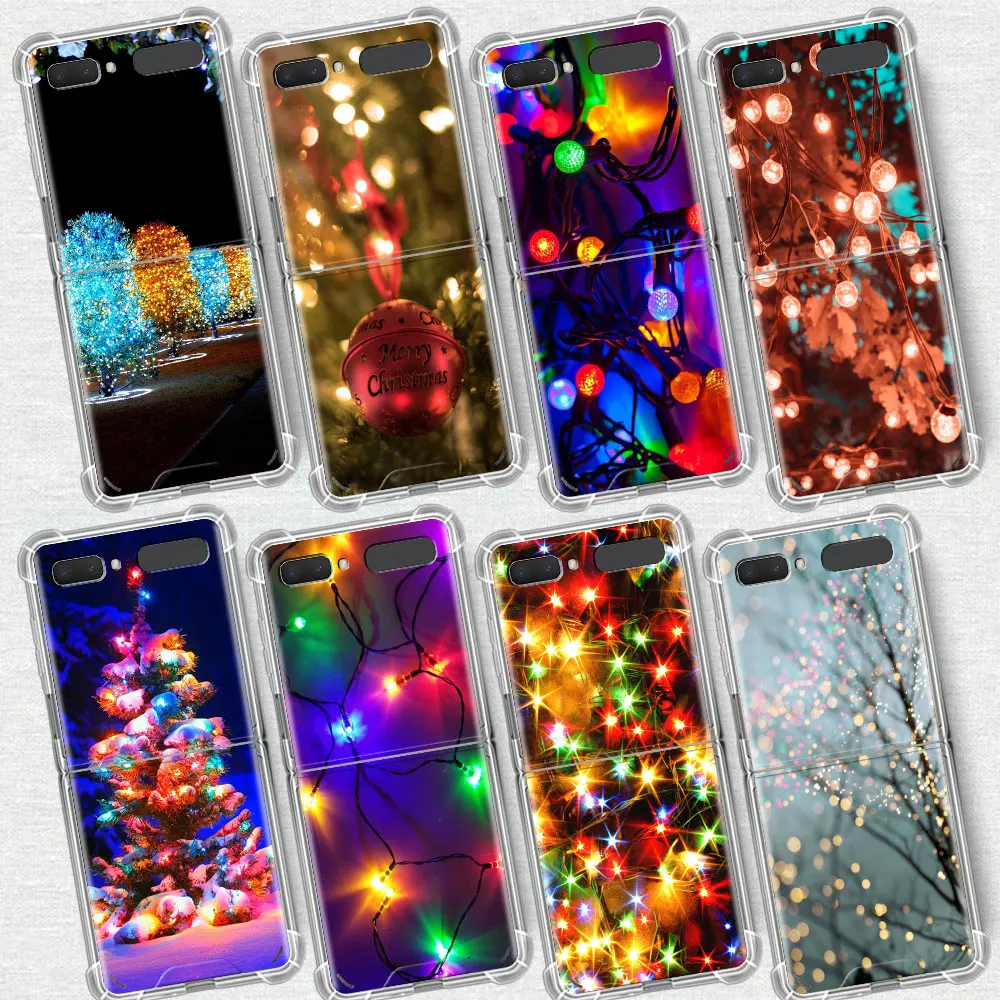 

Christmas Lights Silicone Phone Case Cover For Samsung Galaxy Z Flip3 Transparent Coque For Galaxy Z Flip 5G Airbag Capa Housing
