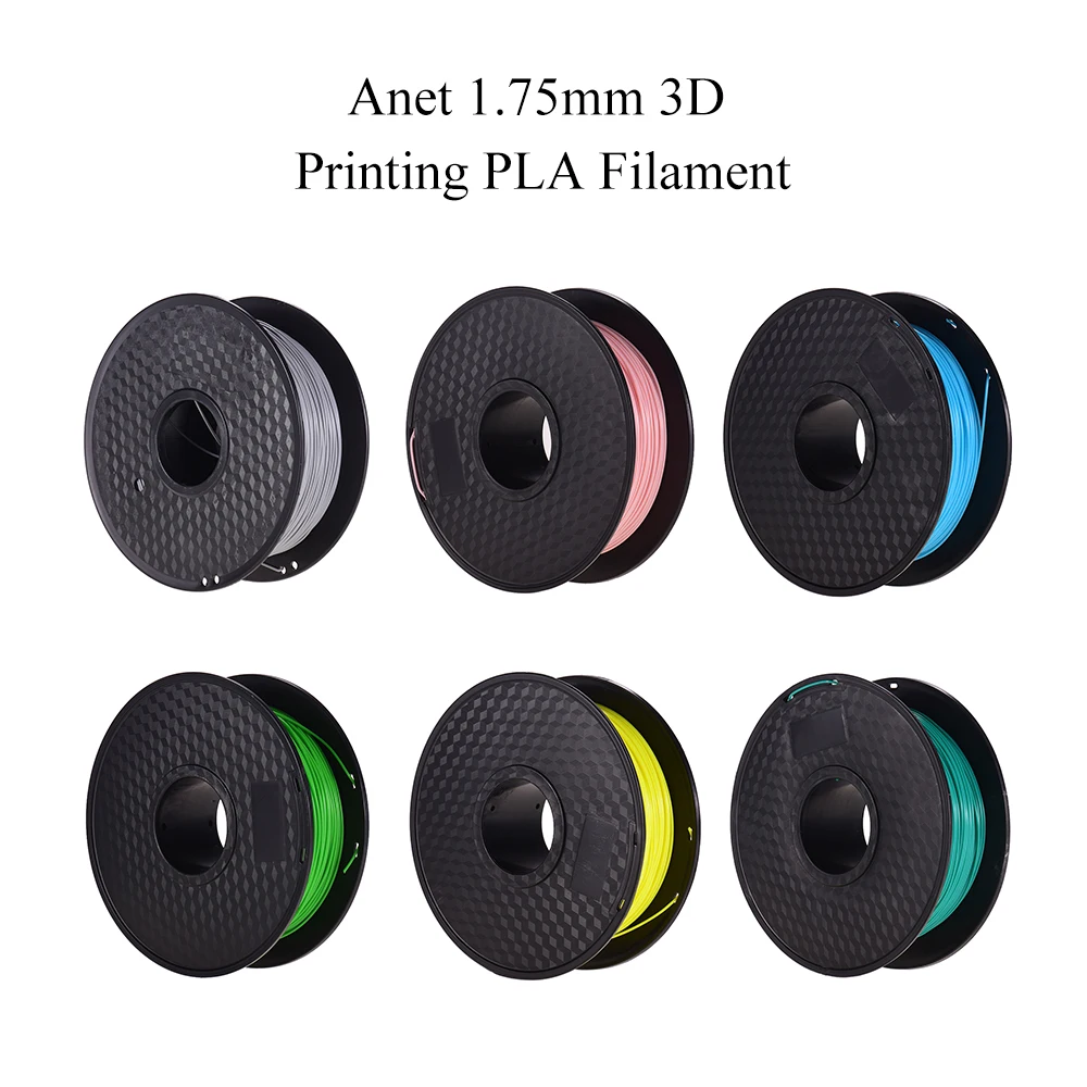Anet 1,75 мм 3D печать PLA нити трехмерная точность ±0. 02 мм не забивающиеся нити Printing1KG катушка для 3D принтеров