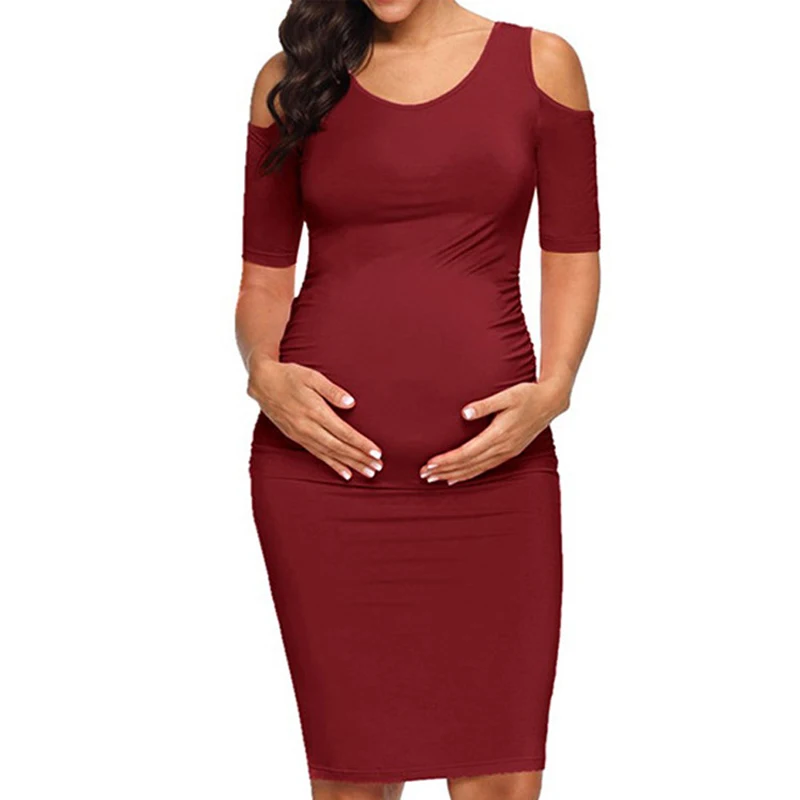 

Sexy Maternity Dress Summer Elegant Casual Baby Solid Short Sleeve Breastfeeding Dress For Feeding Maternity Pregnancy Dresses