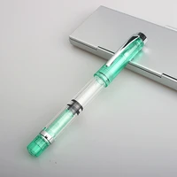1 piece transparent piston fountain pen ef nib metal clip large capacity ink pens school office writing stationery