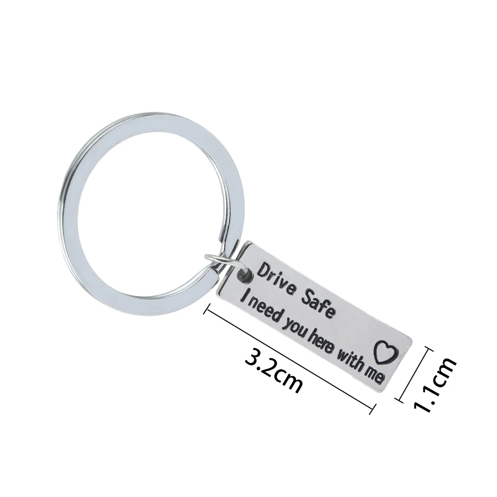 Модный безопасный брелок из нержавеющей стали с лазерной надписью для отца и