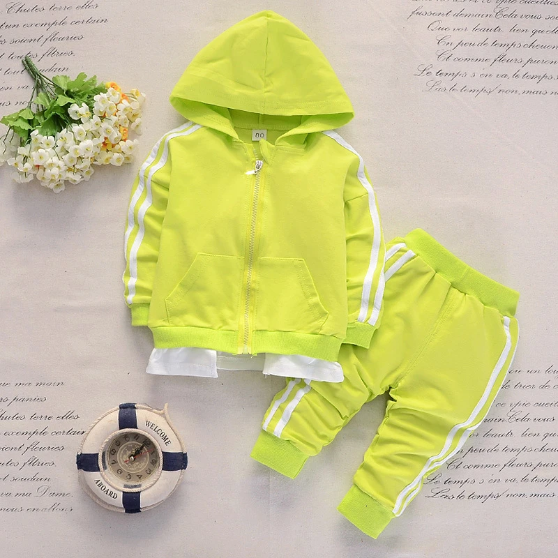 

LazyChild Spring Baby Casual Tracksuit Children Boy Girl Cotton Zipper Jacket Pants 2Pcs/Sets Leisure Sport Suit Infant Clothing