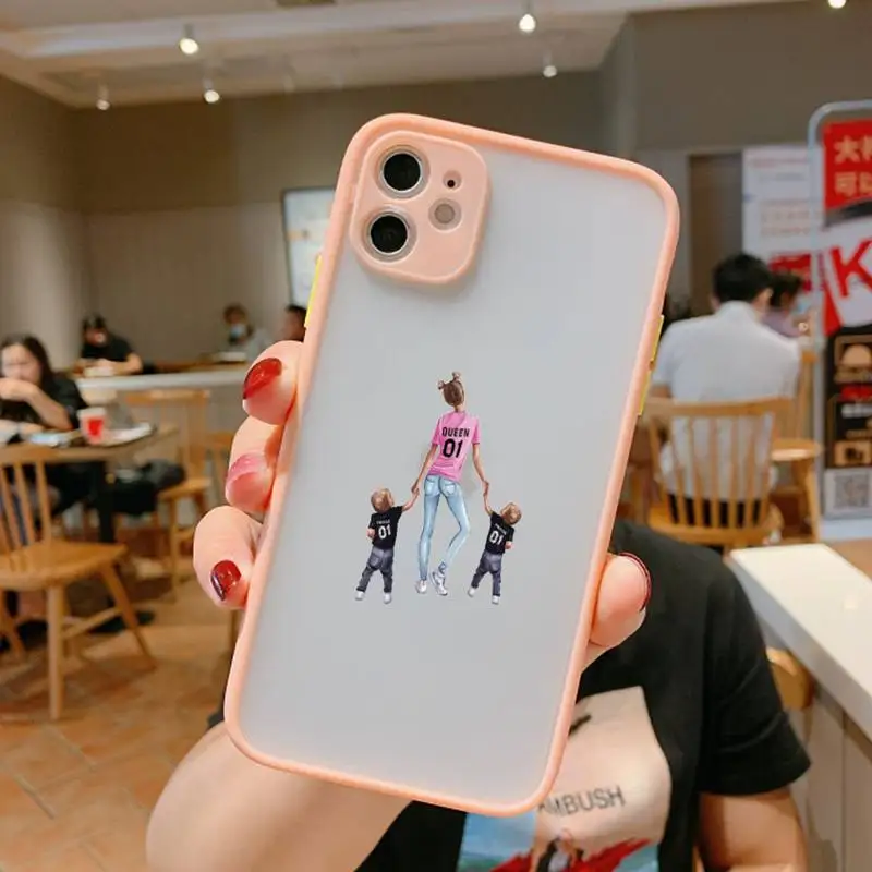 

Fashion mama of girl Super mom baby Phone Cases Simple For iphone12 11 Pro Max X XS Max XR 7 8 Plus 12mini Shockproof Cover
