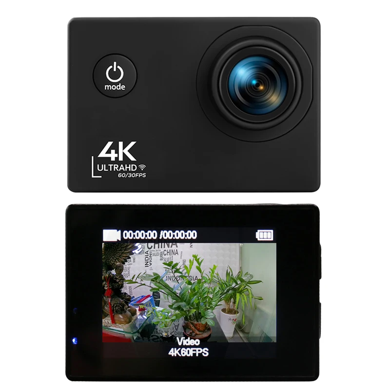 Купить Экшн-камера Ultra HD 4K, 60 кадров/с, Wi-Fi, Спортивная камера, экран 2,0 дюйма IPS, водонепроницаемая профессиональная спортивная камера DV с широким угл...