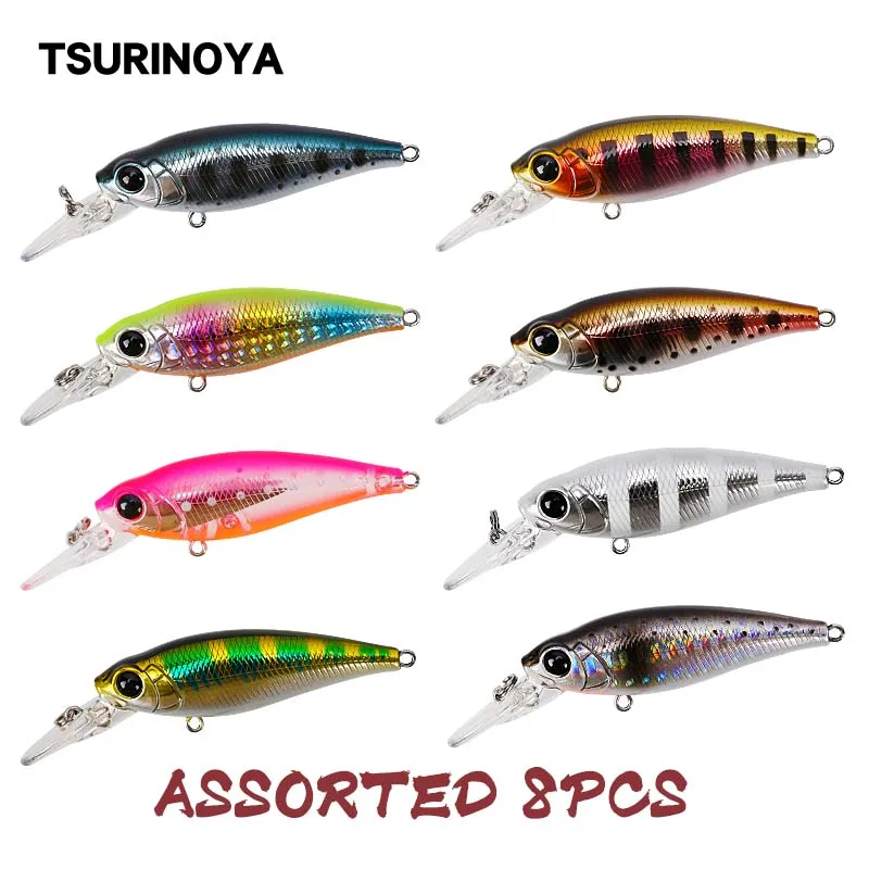Приманка для рыбалки TSURINOYA DW65 Плавающий Гольян Jerkabait набор приманок 8 шт. воблеры